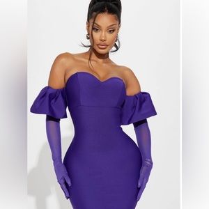 Purple Bandage Dress w/ Gloves
